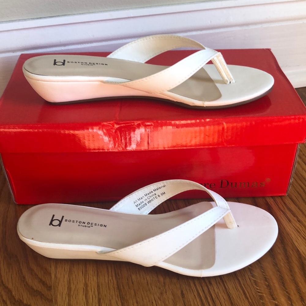 White sandals sling back